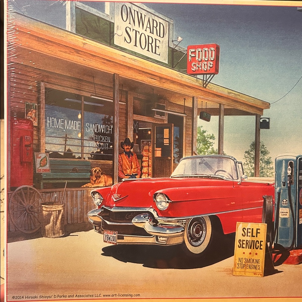 Onward Store Gas Station 500 pc Jigsaw Puzzle 🧩 Factory Sealed ⭐️ NEW ⭐️ SunsOut - Picture 2 of 16